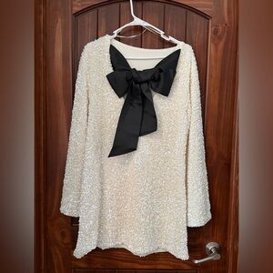 H&M Cream Dress with Black Accents
